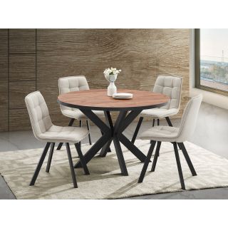Table ronde ANTONIO 120 cm avec pieds central en métal