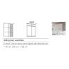 Armoire SCOTT 131 cm en gris métalique mat avec 2 portes coulissantes et miroir partiel