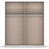 Armoire SCOTT 175 cm en blanc mat avec 2 portes coulissantes et miroir partiel