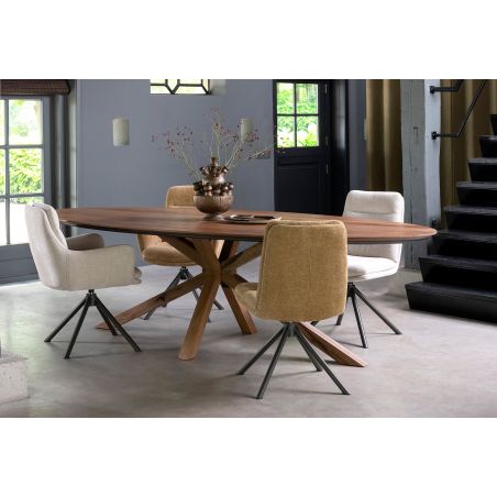 Mia, chaise - pivotante - pietement graphite - tissu Livigno - Henders and Hazel