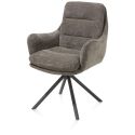 Mia, chaise a accoudoirs - pivotante - pietement graphite - tissu Livigno - Henders and Hazel