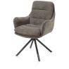 Mia, chaise a accoudoirs - pivotante - pietement graphite - tissu Livigno - Henders and Hazel