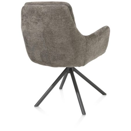 Mia, chaise a accoudoirs - pivotante - pietement graphite - tissu Livigno - Henders and Hazel