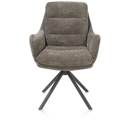 Mia, chaise a accoudoirs - pivotante - pietement graphite - tissu Livigno - Henders and Hazel