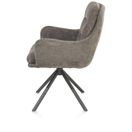 Mia, chaise a accoudoirs - pivotante - pietement graphite - tissu Livigno - Henders and Hazel