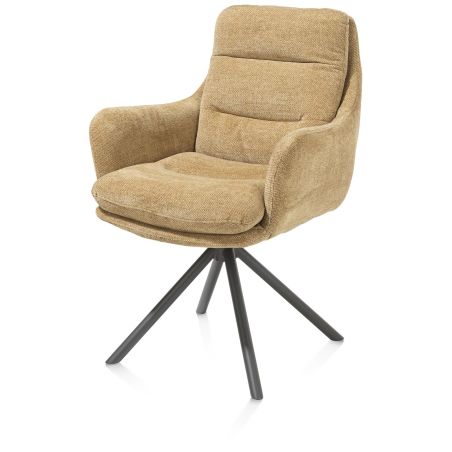 Mia, chaise a accoudoirs - pivotante - pietement graphite - tissu Livigno - Henders and Hazel