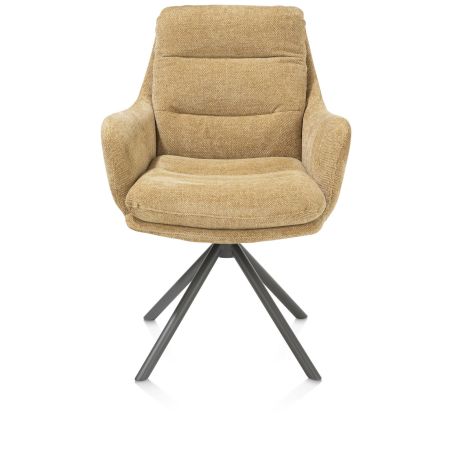 Mia, chaise a accoudoirs - pivotante - pietement graphite - tissu Livigno - Henders and Hazel