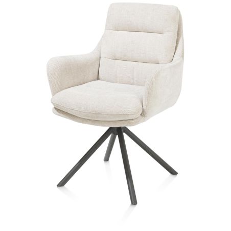 Mia, chaise a accoudoirs - pivotante - pietement graphite - tissu Livigno - Henders and Hazel