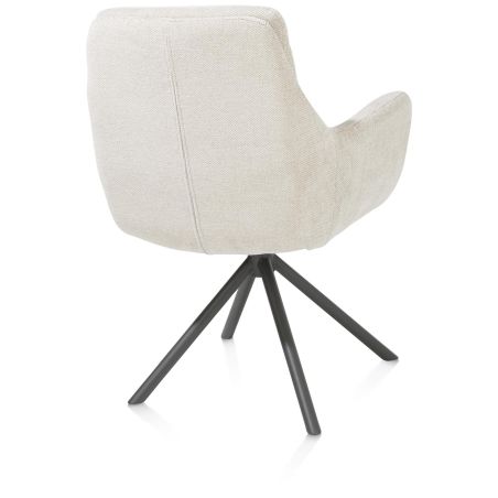Mia, chaise a accoudoirs - pivotante - pietement graphite - tissu Livigno - Henders and Hazel