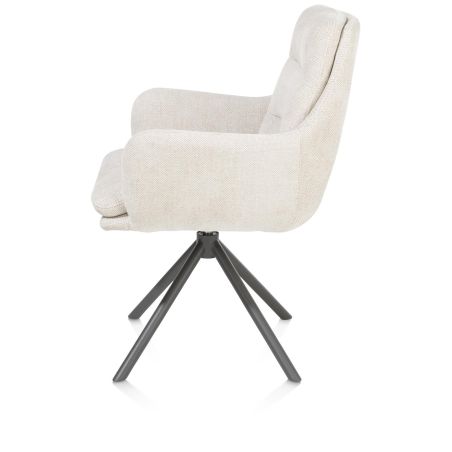Mia, chaise a accoudoirs - pivotante - pietement graphite - tissu Livigno - Henders and Hazel