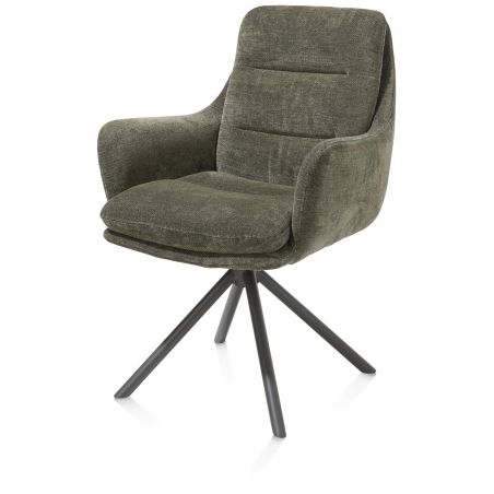 Mia, chaise a accoudoirs - pivotante - pietement graphite - tissu Livigno - Henders and Hazel