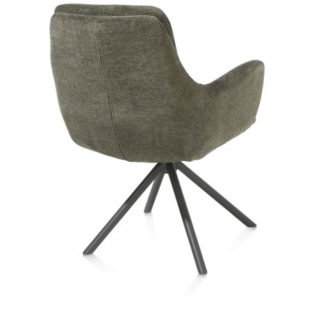Mia, chaise a accoudoirs - pivotante - pietement graphite - tissu Livigno - Henders and Hazel