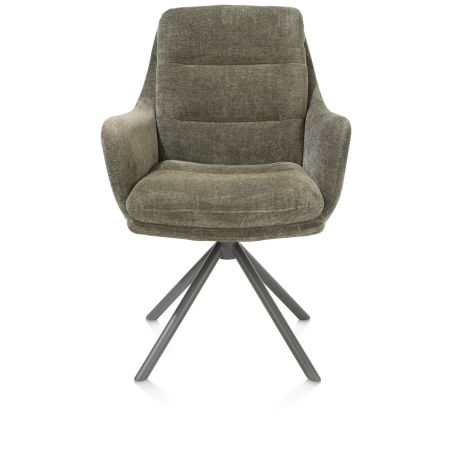 Mia, chaise a accoudoirs - pivotante - pietement graphite - tissu Livigno - Henders and Hazel