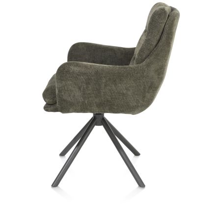 Mia, chaise a accoudoirs - pivotante - pietement graphite - tissu Livigno - Henders and Hazel