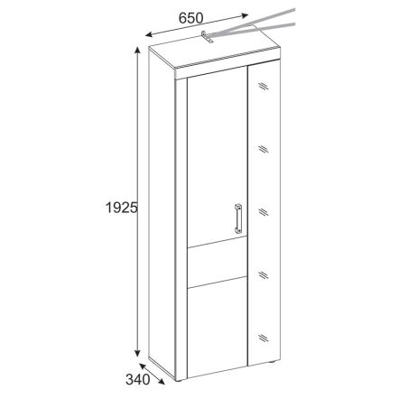 Armoire d'entrée INDIANA avec 2 portes