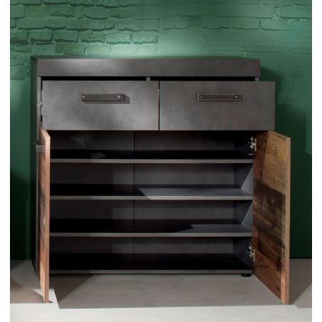Armoire à chaussures INDIANA avec 2 portes et 2 tiroirs