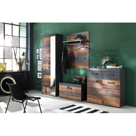 Armoire à chaussures INDIANA avec 2 portes et 2 tiroirs