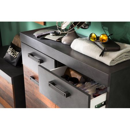 Armoire à chaussures INDIANA avec 2 portes et 2 tiroirs