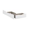 Lit futon ARAMIS 90 x 200 cm en blanc mat avec tête de lit et 2 tiroirs