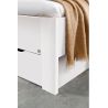 Lit futon ARAMIS 160 x 200 cm en blanc mat avec tête de lit et 4 tiroirs