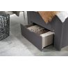 Lit futon ARAMIS 90 x 200 cm en gris mat avec tête de lti et 2 tiroirs