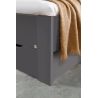 Lit futon ARAMIS 140 x 200 cm en gris mat avec tête de lit et 4 tiroirs
