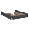 Lit futon ARAMIS 160 x 200 cm en gris mat avec tête de lit et 4 tiroirs