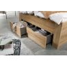 Lit futon ARAMIS 140 x 200 cm en décor chêne sonoma avec tête de lit et 4 tiroirs