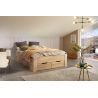 Lit futon ARAMIS 140 x 200 cm en décor chêne sonoma avec tête de lit et 4 tiroirs