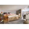 Lit futon ARAMIS 160 x 200 cm en décor chêne sonoma avec tête de lit et 4 tiroirs