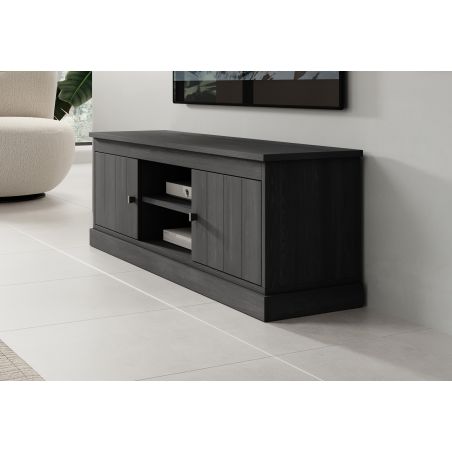 Meuble TV GABRIEL DARK en décor chêne noir