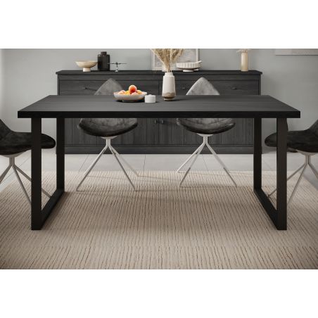 Table 210 cm GABRIEL DARK en décor chêne noir