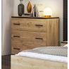 Commode KIRAN en décor chêne clair avec 3 tiroirs