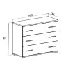 Commode KIRAN en décor chêne clair avec 3 tiroirs