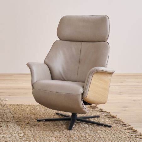 Fauteuil relax électrique en cuir S-LOUNGER 7363 avec 2 moteurs de la marque HIMOLLA