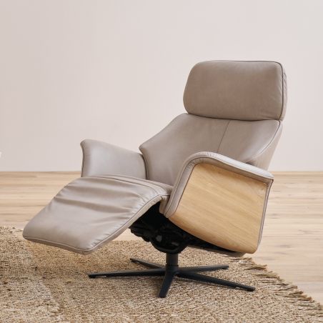 Fauteuil relax électrique en cuir S-LOUNGER 7363 avec 3 moteurs et fonction releveur de la marque HIMOLLA