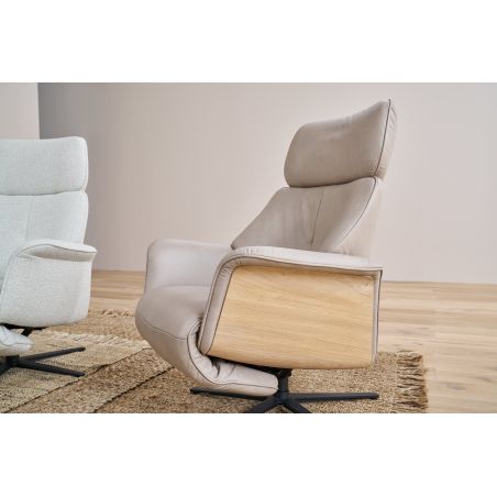 Fauteuil relax électrique en cuir S-LOUNGER 7363 avec 3 moteurs et fonction cardio de la marque HIMOLLA