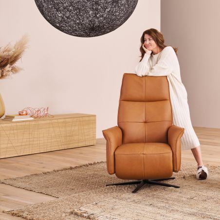 Fauteuil relax manuel en cuir QUARTETT JOKER 9361 de la marque HIMOLLA