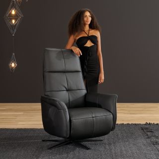 Fauteuil relax électrique en cuir 24 noir QUARTETT JOKER 9361 de la marque HIMOLLA
