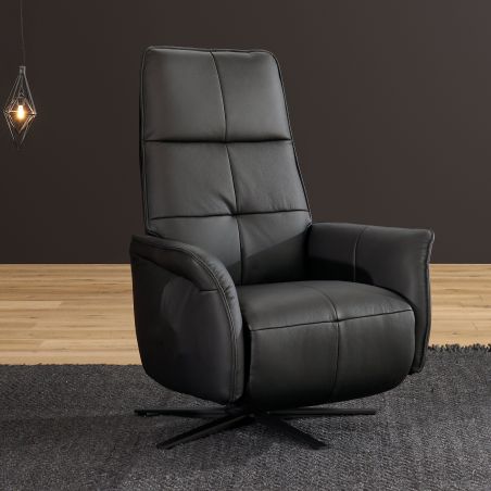 Fauteuil relax électrique en cuir 24 noir QUARTETT JOKER 9361 de la marque HIMOLLA