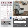 Fauteuil relax électrique 2 moteurs en cuir 24 EASYSWING 7052 avec releveur de la marque HIMOLLA