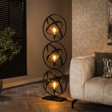 Lampadaire CLOVIS de style industriel avec 3 ampoule incluses