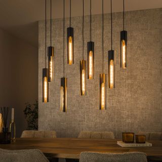 Lampadaire ISIDORE de style industriel avec 9 ampoule incluses