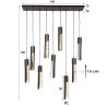 Lampadaire ISIDORE de style industriel avec 9 ampoule incluses