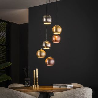 Suspension NARCISSE de style industriel avec 6 ampoule incluses