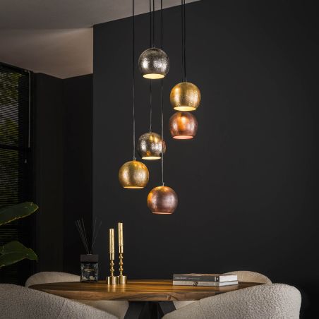 Suspension NARCISSE de style industriel avec 6 ampoule incluses