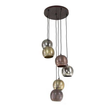 Suspension NARCISSE de style industriel avec 6 ampoule incluses