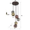 Suspension NARCISSE de style industriel avec 6 ampoule incluses
