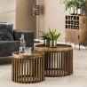 Set de 2 tables bassesrondes Cyprian en bois de manguier