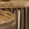 Set de 2 tables bassesrondes Cyprian en bois de manguier